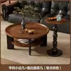 Mesa de centro de madera maciza estilo francés, mesa de té redonda para espacios pequeños, muebles para el hogar estilo antiguo chino, sala de estar estilo americano retro Ruby