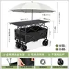 Carrito de puesto famoso en Internet para uso comercial, especializado para vendedores ambulantes, con una mesa plegable de altura ajustable, adecuado para vender salchichas, móvil para acampar al aire libre, multifuncional