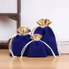 Bolsas de terciopelo con cordón personalizadas, Bolsas de terciopelo a prueba de polvo para almacenamiento de regalos de joyería, Bolsas pequeñas de terciopelo con cordón