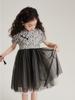 Novo Vestido Infantil de Estilo Chinês Moderno Amigo da Pele e Absorvente de Suor com Bainha de Malha, Saia de Verão Infantil de Estilo Chinês Leve e Confortável
