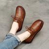 Primavera de 2026 Novo Estilo Étnico Retrô Mori Girl Sapatos Rasos de Couro Feitos à Mão Solado Macio Cadarço Casual Feminino