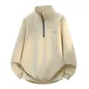 Sudadera con capucha de hip-hop bboy estilo americano rap engrosada calle alta media cremallera sudadera casual de calle con cremallera cuello redondo