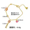 Nuevo Estilo Chino Pulsera de Arena Dorada Vietnamita Estilo Pastoral Rosa Goteo de Aceite Mariposa Borla Flor Pulsera Joyería Versátil Retro