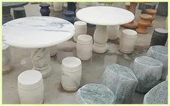 天然大理石石雕桌凳 工厂实景4