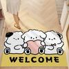 Alfombra de Entrada para Piso con Dibujos Animados de Perro Lindo para Hogar, Cortable, Antideslizante, Felpudo para Pasillo, Puerta, Resistente al Desgaste, Alfombra de Piso de Bucle de Seda