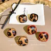 Pendientes Cuadrados con Estampado de Leopardo Geométrico para Mujer 2025 Nuevo Estilo Caliente de Gama Alta Versátil Retro Lujo Accesible Joyería para Orejas