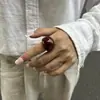 Anel de dedo indicador estilo dopamina cor de doce minimalista transfronteiriço, elegante e luxuoso com um toque de alta qualidade, anel de resina translúcida