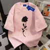 Camiseta de Manga Corta Tie-Dye de Algodón Puro Pesado Personalizada Creativa Versátil de Marca de Moda para Hombres y Mujeres, Top de Verano Holgado Adelgazante con Cuello Redondo