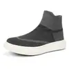Zapatos calcetín para hombre con forro polar cálidos para pareja talla grande tejido volador para pareja zapatos de plataforma de caña alta zapatos de hombre tejido volador zapatos casuales de suela gruesa
