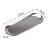 Bandejas de servir de aço inoxidável transfronteiriças, pratos de buffet, pratos para restaurante de hot pot, pratos para churrasco, pratos de bolo, bandejas retangulares marteladas