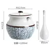 Pote de Cerâmica Estilo Japonês para Banha para Uso Doméstico, Pote Resistente a Altas Temperaturas para Óleo de Pimenta com Tampa, Pote para Temperos, Pote para Açúcar, Pote para Sal, Recipiente para Banha