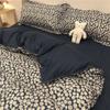 Funda Nórdica de Oso Americano de Dibujos Animados de Cuatro Piezas para Cama de 1.8 Ropa de Cama Individual para Dormitorio de Estudiante Sábana Juego de Tres Piezas Lijado