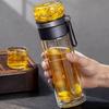Taza separadora de agua y té, doble aislamiento, vidrio de borosilicato alto, taza de agua, vidrio transparente, portátil para coche, taza para hombres de negocios