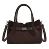 Bolsa feminina retrô de alto valor 2025 nova bolsa tote de camurça de grande capacidade bolsa de mão simples para o dia a dia