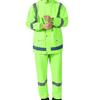 Conjunto de Capa de Chuva com Calça Reflectiva 150D para Ombro Calça de Chuva Separada Espessada Proteção para o Corpo Inteiro Prevenção de Tempestades Trabalho de Trânsito Trabalhadores de Saneamento