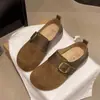 Hebilla de Cinturón de Moda Otoño 2026 Zapatos de Suela Gruesa Hermosos Zapatos de Una Sola Pieza Mocasines para Mujer Aumento de Altura Interior Mocasines sin Cordones Persona Perezosa