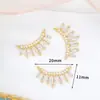 Accesorios para pulseras, collares, joyería DIY versátiles y creativos, colgante geométrico con circonita de rhinestone microincrustada, chapado en cobre de oro real 18K