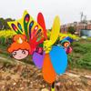 Colorido dos desenhos animados animal moinho de vento infantil brinquedos ao ar livre estéreo com cauda de plástico diy moinho de vento brinquedo cênico
