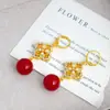 Brincos Vintage Flor Oca Trevo 2025 Novo Estilo Popular Brincos de Clipe de Alta Qualidade Brincos Stud Cheios de Diamante Pérola