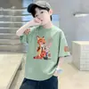 Camiseta de Manga Corta para Niño Verano Nuevo Estilo Ropa de Verano Suelta y Elegante de Algodón Puro para Niños Bebé Estudiante