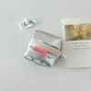 Nueva Bolsa para Auriculares de Tienda Pequeña de PU Brillante Impermeable Cubierta Protectora para Auriculares Bluetooth Billetera Portátil para Monedas Bolsa de Cosméticos para Salir