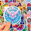 Gran Venta de 50 Piezas de Pegatinas de Ventana Barroco Floreciente, Objetos Retro Transfronterizos Personalizados, Pegatinas de Flores Tótem Bohemias