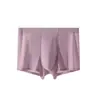 Pantalones de aire acondicionado de seda helada de secado rápido nuevos de verano para hombre, calzoncillos de malla transpirable, calzoncillos tipo bóxer de contraste sin costuras, cabeza de venta al por mayor