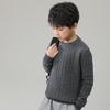 Suéter de lana para niños y niñas 100% lana pura otoño e invierno Nuevo cuello redondo manga larga trenzado tejido grueso suéter base