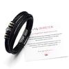 Cross-border aço inoxidável multi-camada pulseira de tecido dos homens de aço titânio moda pulseira de couro lettering presente conjunto em estoque