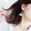 Aretes Largos de Borla con Bola de Cristal Transparente Colorida de Alta Gama Simples de Polo Acuático Aguja de Plata Imitación Aretes Pequeños Frescos