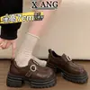 Mocasines de Cuero Genuino, Zapatos Pequeños de Cuero Estilo Británico, Modelo Nuevo 2026, Suela Gruesa, Que Aumentan la Altura, Zapatos Cómodos para Mujer, Zapatos Mary Jane, Zapatos de Vestir