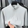 Sudadera de cachemira de alta gama para hombre, con media cremallera y cuello alto, manga larga, estilo primavera y otoño, camiseta interior básica, venta al por mayor de ropa para hombre
