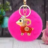 Llavero de Felpa de Oveja Pequeña de la Suerte para Coche para Mujeres Encanto de Bolso Lindo Llavero de Metal Regalo Creativo Venta al por Mayor
