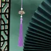 Abanico Dorado Perlado Estampado de 12 cm con Borlas, Accesorios para Abanico Hechos a Mano DIY, Accesorios Semielaborados para Disfraces Han al por Mayor