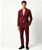 Traje Formal de Negocios de Dos Piezas Cruzado para Hombre 2026 en Stock, Corte Slim Fit Estilo Coreano, Traje de Boda para Padrinos y Novio