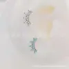 Pendientes de Titanio F136 Diamante Trapezoidal Pendientes de Zirconia Aleación de Titanio G23 Joyería para Perforaciones Clavos para Hueso de la Oreja Clavos Cocleares
