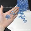 Gradiente Azul Série Prata Checa Vidro Pétala Lago Azul Prata Multi-estilo diy Jóias Acessórios Antigo Hairpin Material