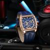 Reloj Megir para hombre, de cuarzo, deportivo, de cuero, luminoso, resistente al agua, cuadrado, a la moda, 2204