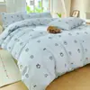 Conjunto de Quatro Peças em Fio Enrugado de Algodão Cloud-Sense Classe A Capa de Edredom Super Macia Lençóis de Cama Conjunto de Cama de Três Peças em Algodão Lavado para Dormitório