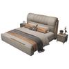 Cama de cuero de lujo estilo italiano, ligera, para dormitorio principal, cama doble de 1,8 m, con bolsa suave, nuevo estilo, con cajón de presión de aire para el hogar, cama grande de almacenamiento