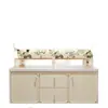 Mueble de baño pastoral color crema estilo francés con lavabo integrado de cerámica, diseño de montaje en pared, protección ambiental nivel E0, construcción perfecta multicapa de madera maciza