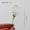 Flores de Vidro em Miniatura, Flores Artificiais Feitas à Mão de Vidro Zibo, Decorações de Buquê para o Dia das Mães, Enfeites para Mesa de Escritório