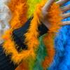 Suministro tira de plumas multicolor diy accesorios de ropa de plumas accesorios bufanda accesorios hechos a mano tiras planas de lana de pavo