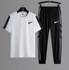 2026 Verano Elegante Juventud Running Fitness Delgado Hombres Casual Traje Deportivo Seda de Hielo Dos Piezas Marca de Moda