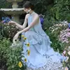 Atuendo de principios de verano 2026: Vestido Largo Estilo Resort Francés con Volantes, Dobladillo Irregular, Elegante Vestido de Cuello Halter