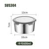 Tazón de Acero Inoxidable para Conservar Frescura Doméstico Grado Alimenticio Almacenamiento en Refrigerador Caja para Conservar Frescura con Tapa Cocina Redondo Caja para Llenar Material de Alimentos