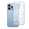 Funda de iPhone con forma de corazón de colores ins iPhone17pro alta estética ultrafina anticaída transparente funda de teléfono al por mayor