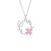 Collar de plata S925 flor mariposa voladora danza para mujer japonés y coreano flor fresca flor mariposa collar dulce joyería de circonita