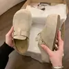 Versátil Estilo Retrô Francês com Aumento de Altura Oculto de 5cm, Novo Modelo 2026, Chinelos Fechados com Fivela para Uso Externo, Chinelos de Primavera com Solado Grosso