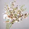 Orquídea Dançante de Alta Qualidade com 3 Pétalas, Flor Artificial de Tecido de Seda Falsa para Decoração de Sala de Estar em Casa, Decoração de Fotografia, Ornamento, Adereço